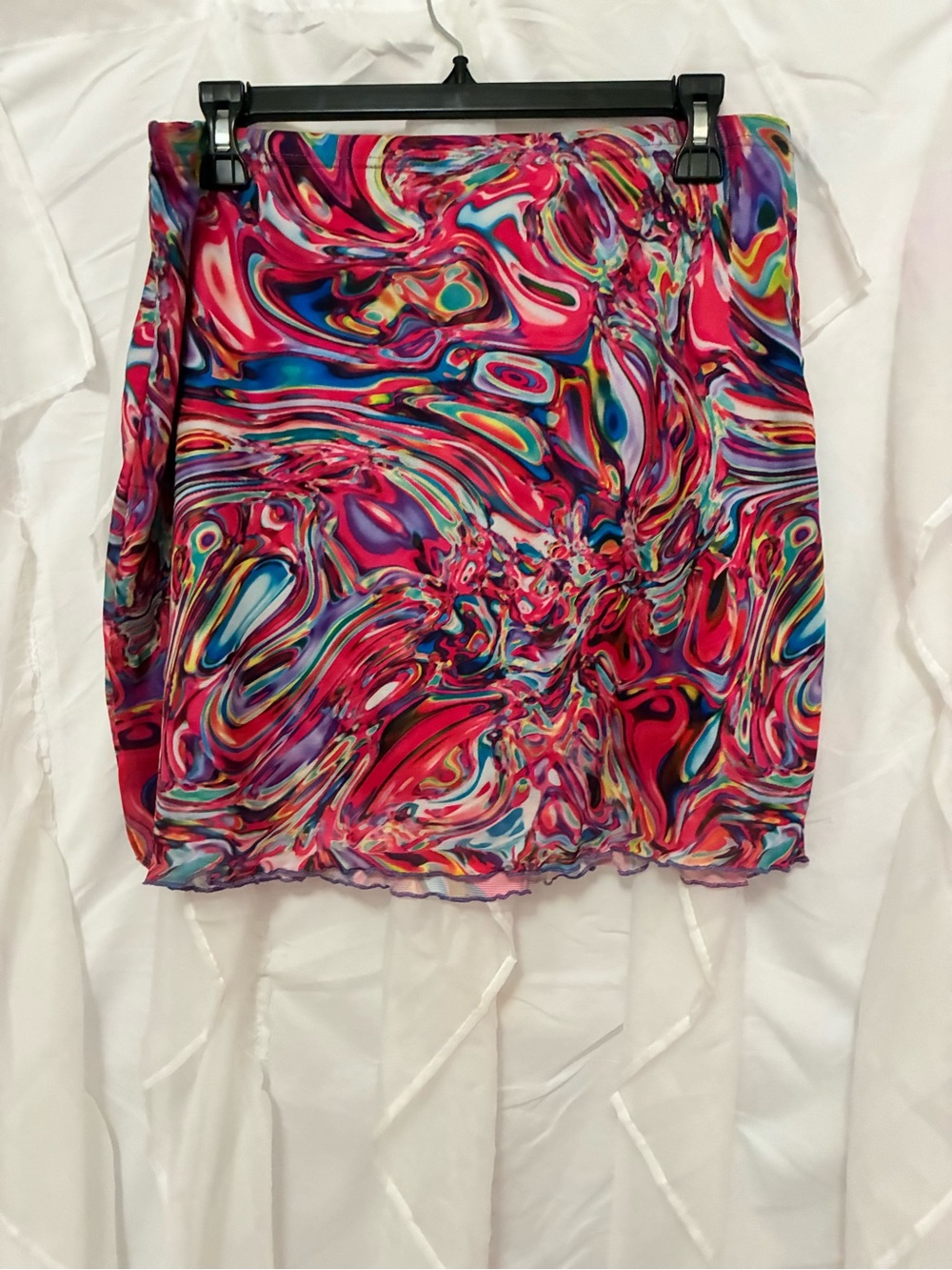 SHEIN Pink Multicolor Swirl Mini Skirt
